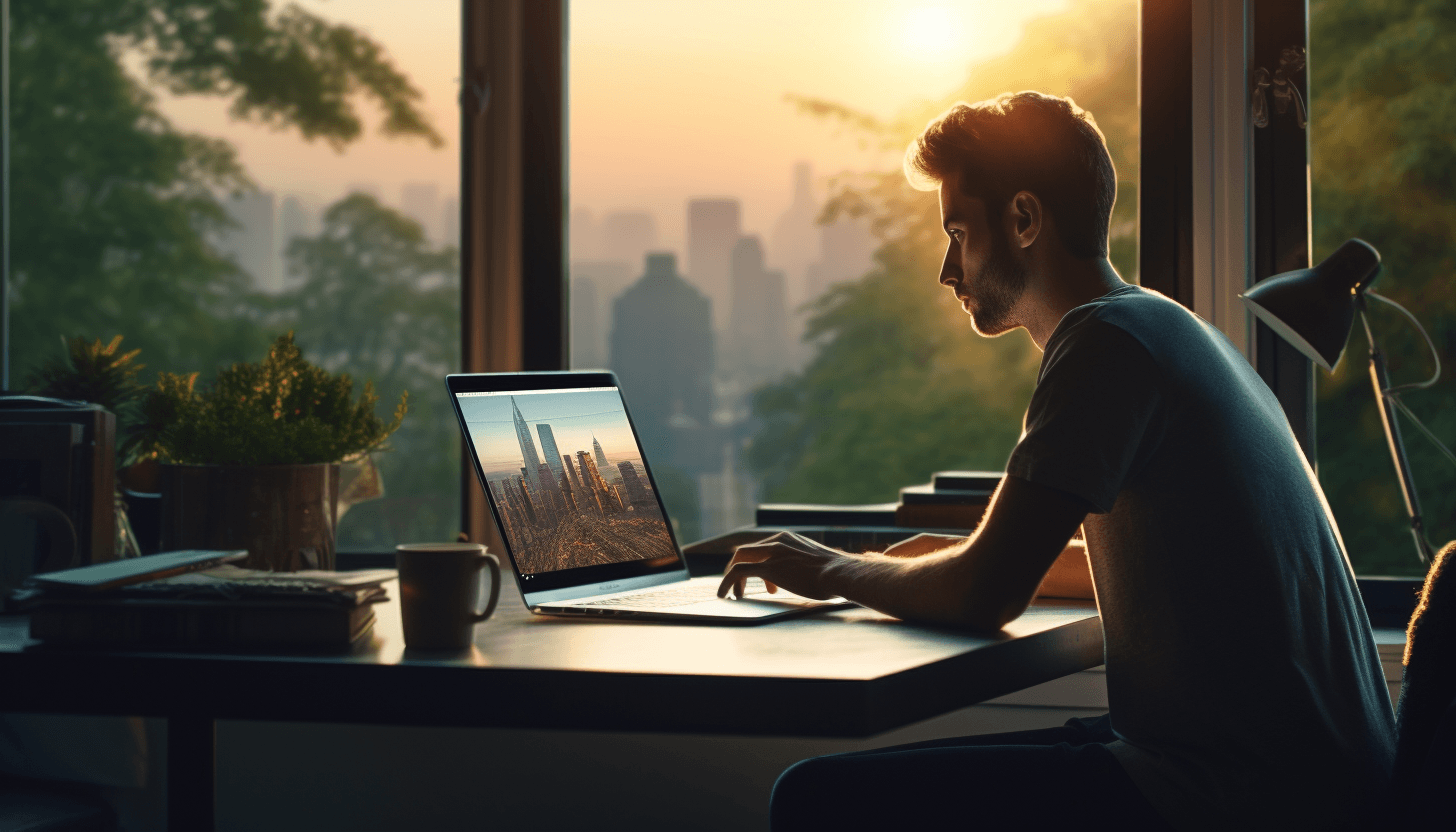 Guy coding alone